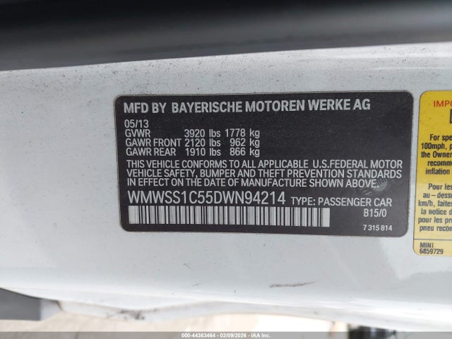 2013 MINI PACEMAN WMWSS1C55DWN94214 Photo 8