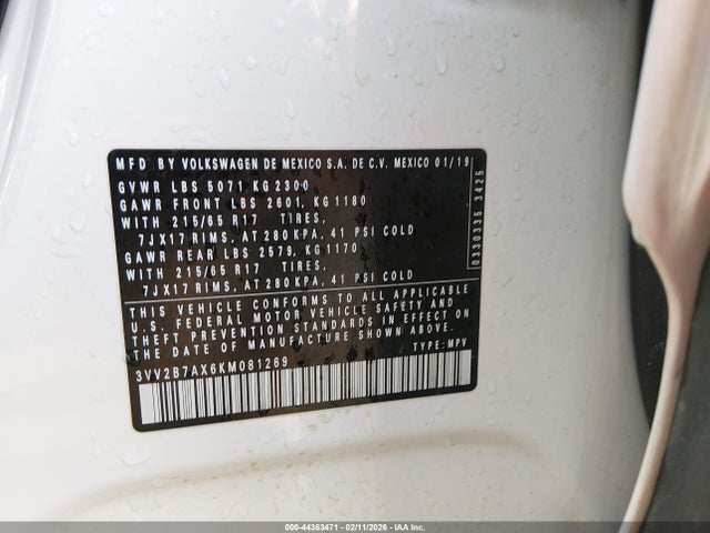 3VV2B7AX6KM081269 Volkswagen Tiguan