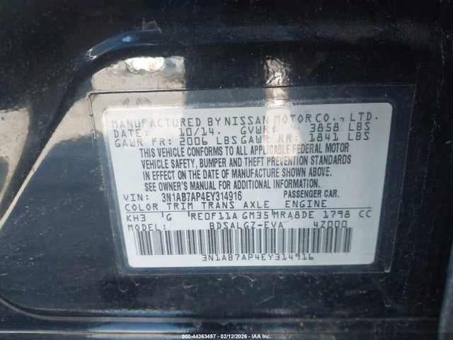 Nissan SENTRA SL 2014 3N1AB7AP4EY314916 Image 9
