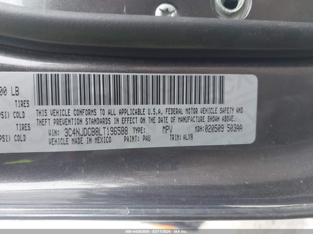 Aukcja sprzedaży 2020 Jeep Compass Limited 4x4, vin: 3C4NJDCB8LT196588, numer aukcji: 44363500
