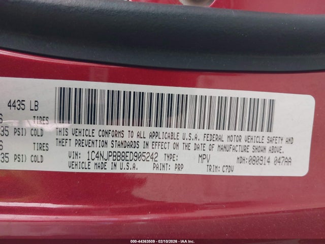 1C4NJPBB8ED905242 Jeep Patriot Sport