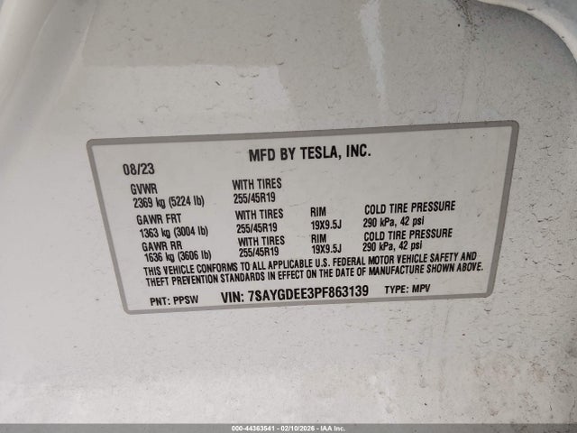 2023 TESLA MODEL Y 7SAYGDEE3PF863139 Photo 8