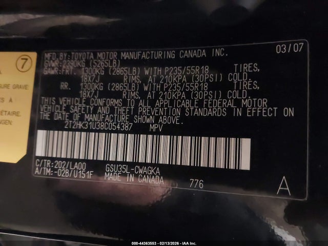 2008 LEXUS RX 350 2T2HK31U38C054387 Photo 8