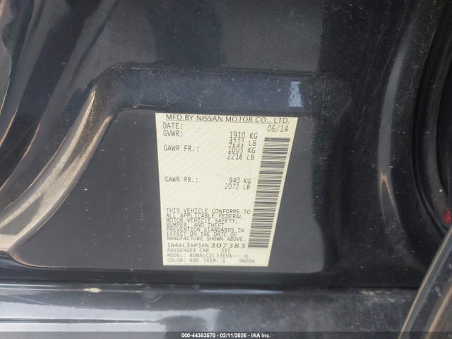 1N4AL3AP5FN307383 Nissan Altima 2.5 S