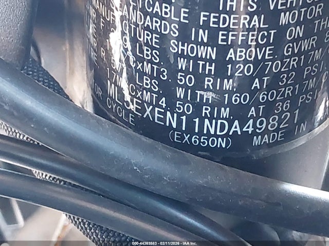 2022 KAWASAKI EX650 ML5EXEN11NDA49821 Photo 9