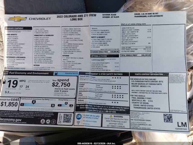 1GCGTDEN3N1195840 Chevrolet Colorado 4wd Long Box Z71