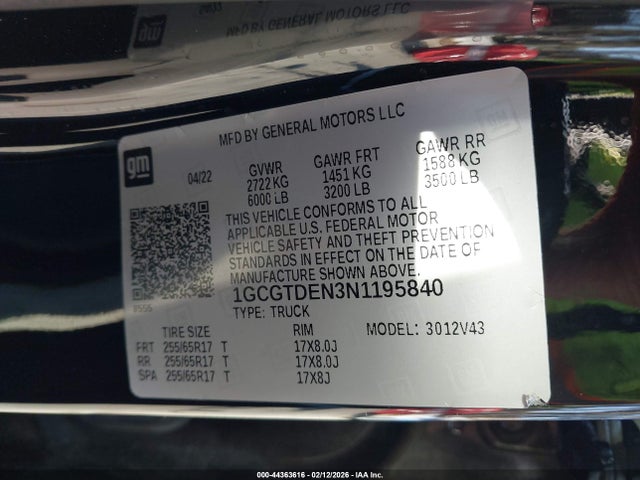 1GCGTDEN3N1195840 Chevrolet Colorado 4wd Long Box Z71