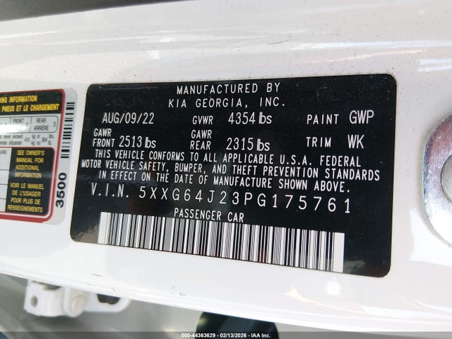 5XXG64J23PG175761 KIA K5 Gt-line