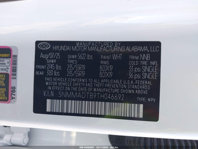 5NMMADTB9TH046692 Genesis Gv70 2.5t Select