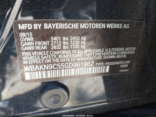 2016 BMW 550I WBAKN9C55GD961862 Photo 8