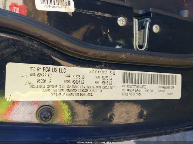 2019 CHRYSLER 300 2C3CCAGG0KH648762 Photo 8