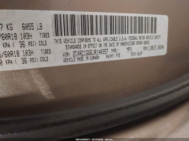 2018 CHRYSLER PACIFICA 2C4RC1GG6JR140357 Photo 8