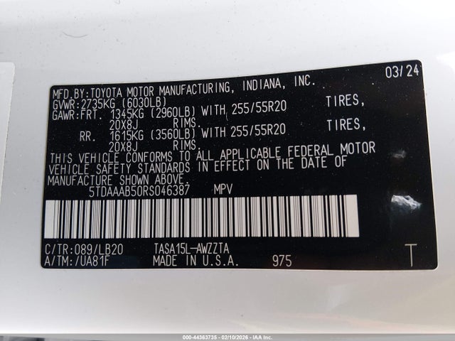 2024 TOYOTA GRAND HIGHLANDER 5TDAAAB50RS046387 Photo 8