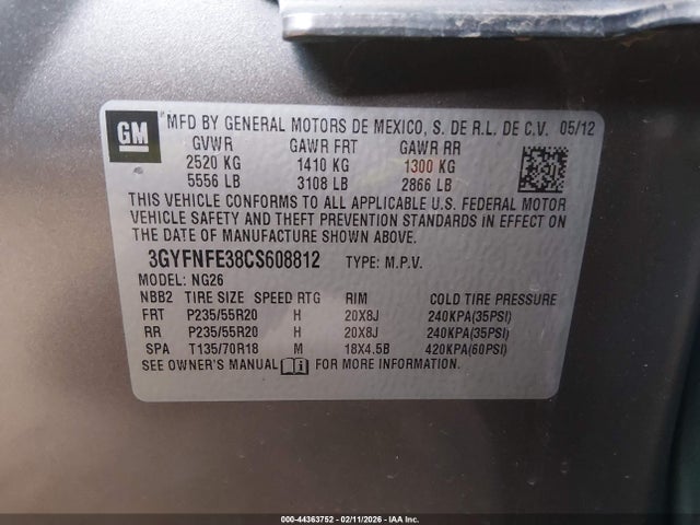 2012 CADILLAC SRX 3GYFNFE38CS608812 Photo 8