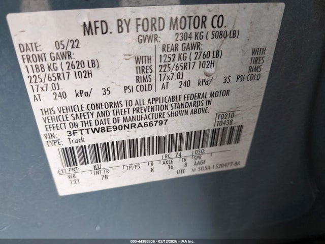 Ford Maverick Xlt 2022 3FTTW8E90NRA66797 Image 9