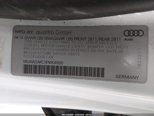 2014 AUDI RS 7 WUAW2AFC1EN904920 Photo 8