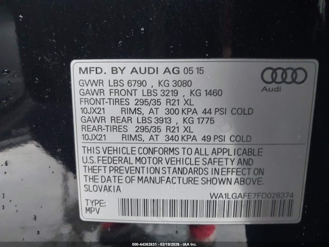 2015 AUDI Q7 WA1LGAFE7FD028374 Photo 8