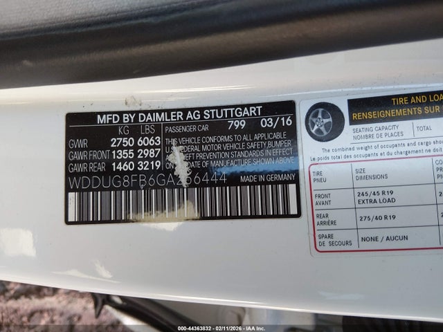 Aukcja sprzedaży 2016 Mercedes-benz S 550 4matic, vin: WDDUG8FB6GA266444, numer aukcji: 44363832
