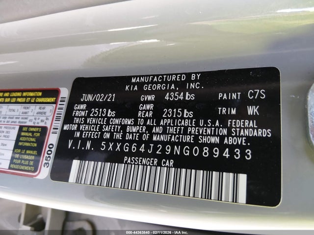 2022 KIA K5 5XXG64J29NG089433 Photo 8