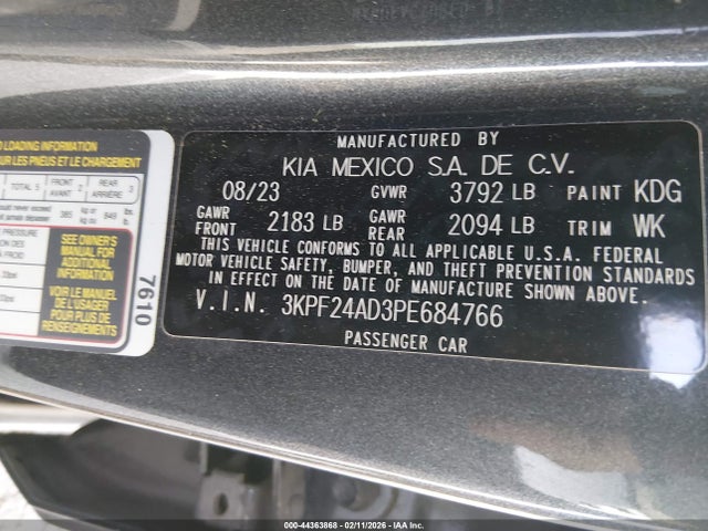 Продаж на аукціоні авто 2023 Kia Forte Lxs, vin: 3KPF24AD3PE684766, номер лоту: 44363868