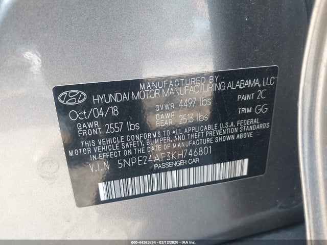 Hyundai SONATA SE 2019 5NPE24AF3KH746801 Image 9