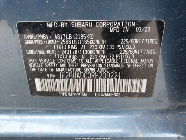 Subaru Crosstrek Premium 2024 JF2GUADC0RH209221 Image 9