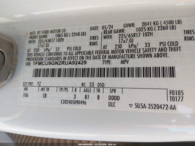 Ford Escape Active 2024 1FMCU9GN2RUA92429 Image 9