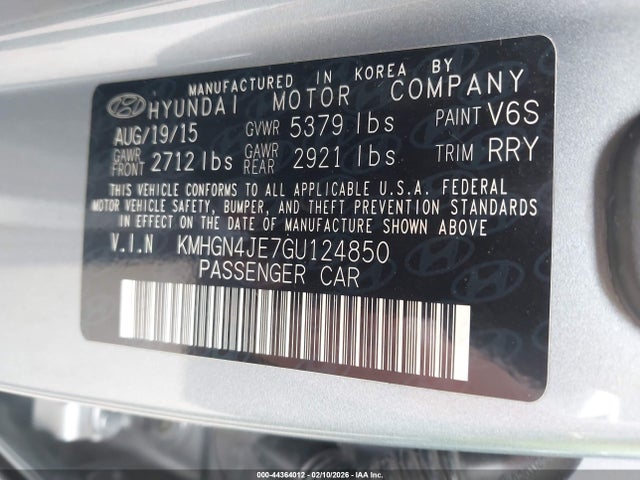KMHGN4JE7GU124850 Hyundai Genesis 3.8
