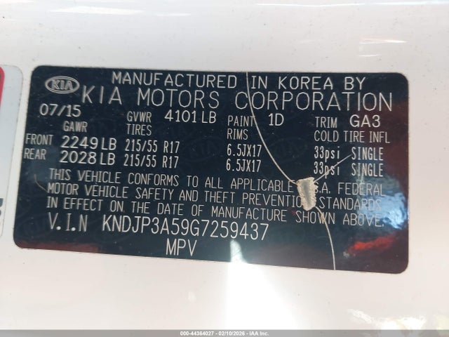 KNDJP3A59G7259437 KIA SOUL +