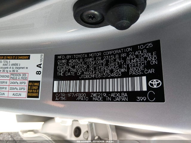 2026 TOYOTA COROLLA HYBRID JTDBCMFE8T3124823 Photo 8