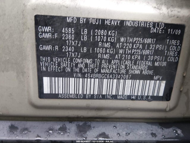 2010 SUBARU OUTBACK 4S4BRBGC6A3342087 Photo 8