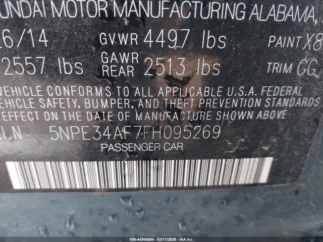 Hyundai Sonata Sport 2015 5NPE34AF7FH095269 Image 9