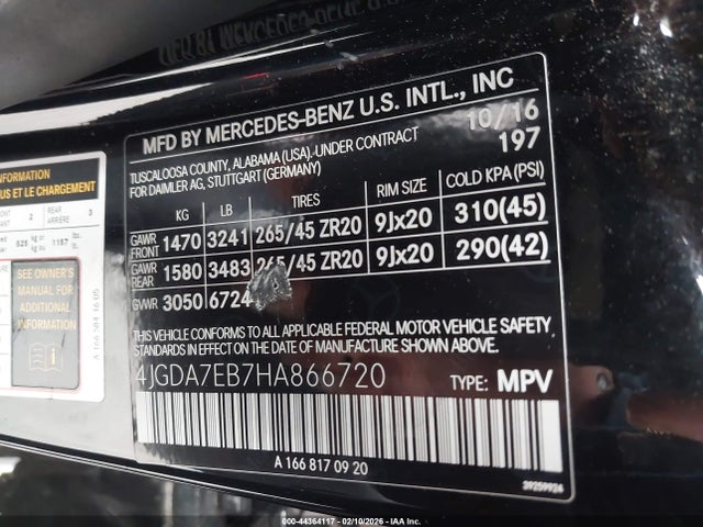 Aukcja sprzedaży 2017 Mercedes-benz Amg Gle 63 4matic, vin: 4JGDA7EB7HA866720, numer aukcji: 44364117