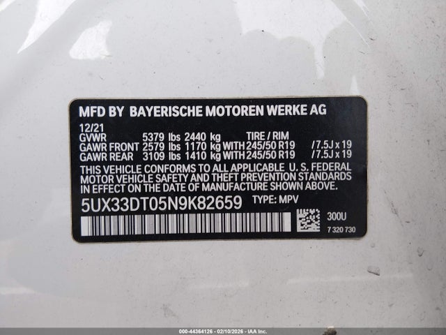 2022 BMW X4 5UX33DT05N9K82659 Photo 8