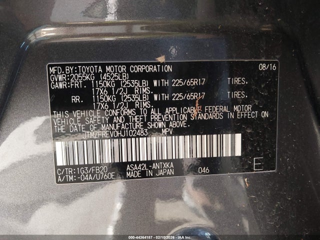 JTMZFREV0HJ102483 Toyota RAV4 LE
