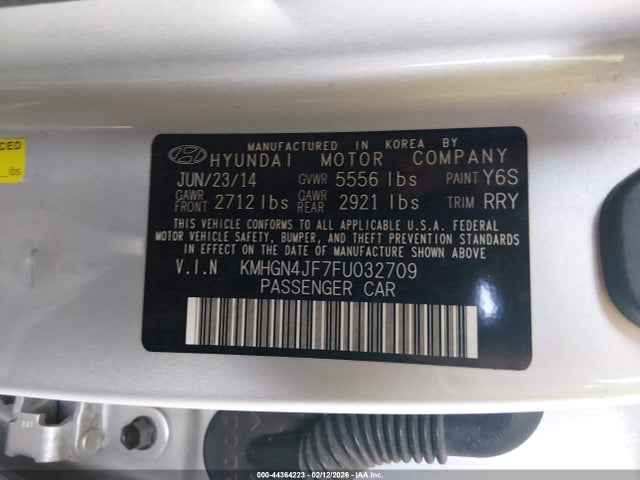 KMHGN4JF7FU032709 Hyundai Genesis 5.0