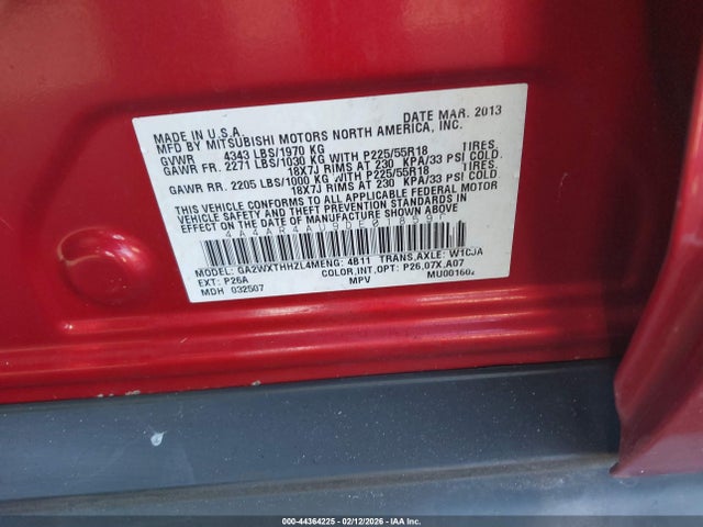 2013 MITSUBISHI OUTLANDER SPORT 4A4AR4AU9DE018596 Photo 8