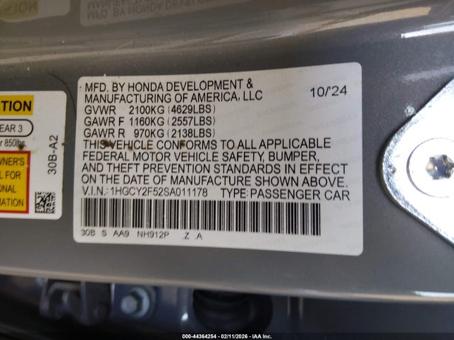 1HGCY2F52SA011178 Honda Accord Hybrid Sport