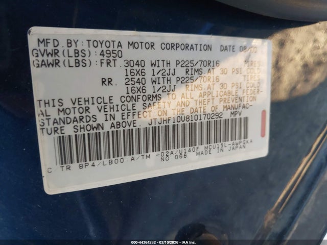 2001 LEXUS RX 300 JTJHF10U810170292 Photo 8