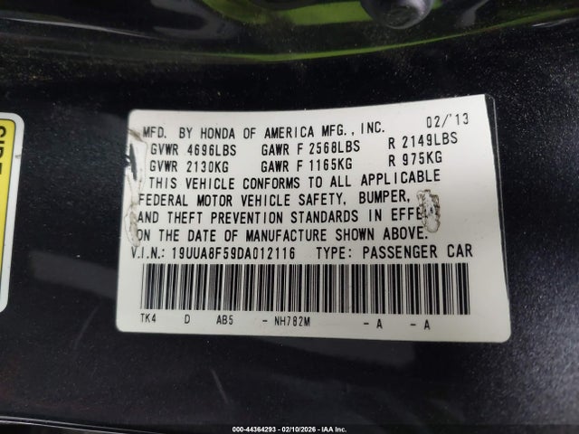 2013 ACURA TL 19UUA8F59DA012116 Photo 8