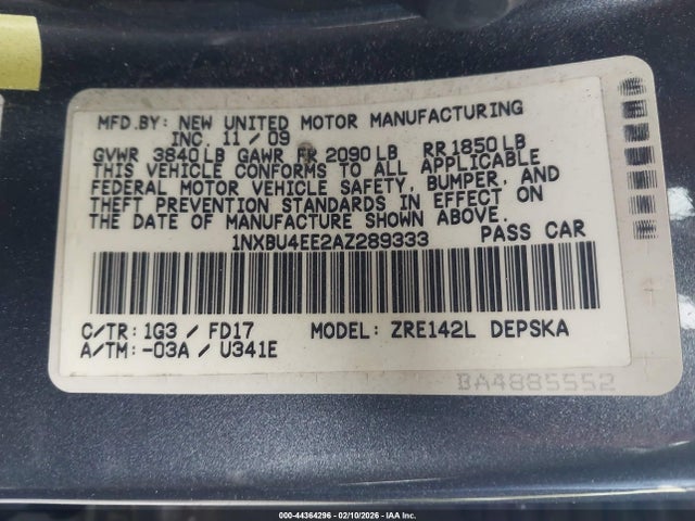 2010 TOYOTA COROLLA 1NXBU4EE2AZ289333 Photo 8