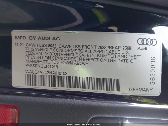 2022 AUDI S4 WAUC4AF43NA010103 Photo 8