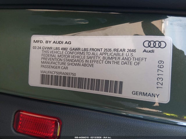 2024 AUDI A5 SPORTBACK WAUFACF50RA093750 Photo 8