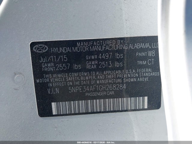 Продаж на аукціоні авто 2016 Hyundai Sonata Sport, vin: 5NPE34AF1GH268284, номер лоту: 44364316