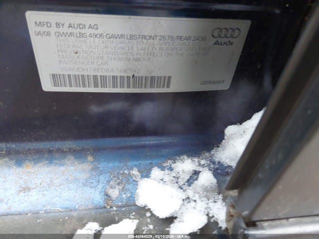 2008 AUDI A4 WAUDH78E08A168792 Photo 8