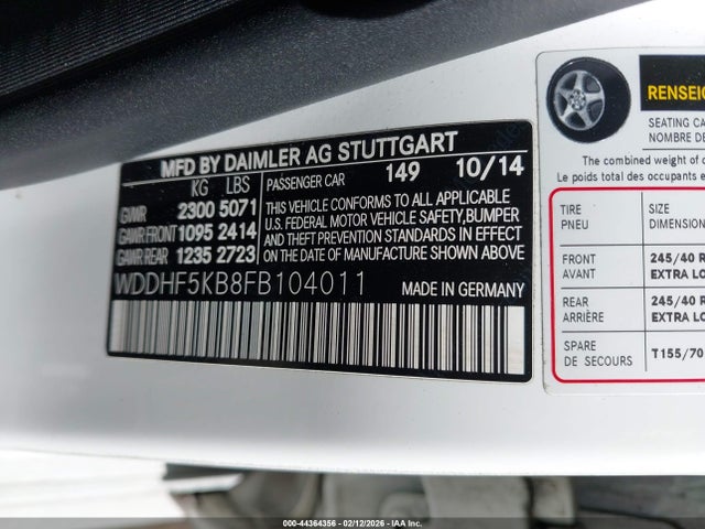 Mercedes-Benz E 350 2015 WDDHF5KB8FB104011 Image 9