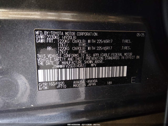 Toyota Rav4 Hybrid Le 2025 JTMMWRFV2SD314087 Image 9