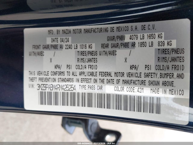 2024 MAZDA MAZDA3 3MZBPABM4RM425254 Photo 8