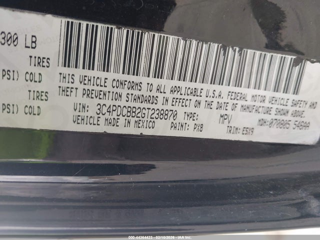 3C4PDCBB2GT238870 Dodge Journey Sxt