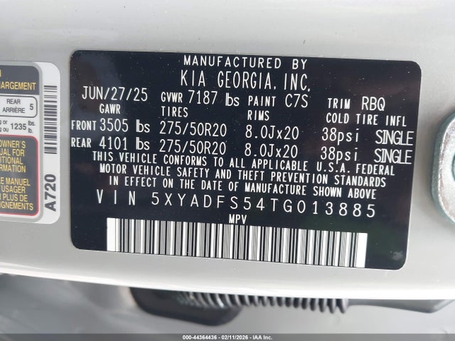 5XYADFS54TG013885 KIA Ev9 Land